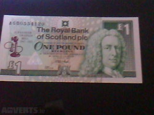 1 Pound Scottish Banknote Uncirculated UNC-1997