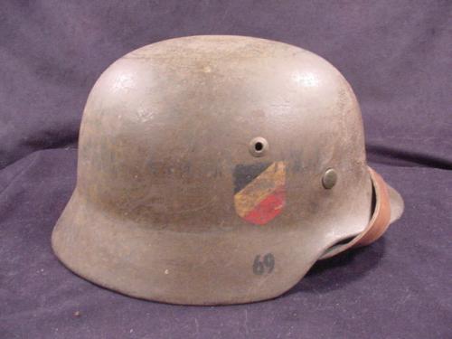 Original German Kriegsmarine M35 Double Decal Helmet