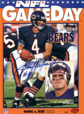 Jim Harbaugh autographed Chicago Bears 1992 GameDay program