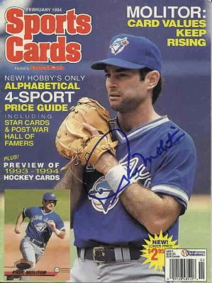 Paul Molitor autographed Toronto Blue Jays 1994 Sports Cards magazine cover