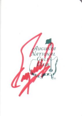 Fuzzy Zoeller autographed Augusta National Masters scorecard