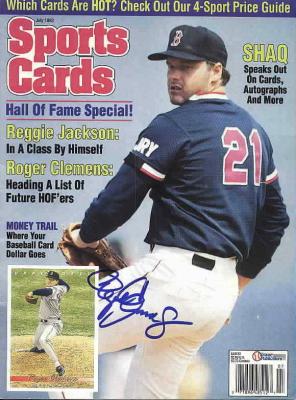 Roger Clemens autographed Boston Red Sox 1993 magazine cover