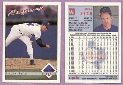 Nolan Ryan Texas Rangers 1993 OPC card #229 MINT