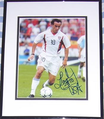 Landon Donovan autographed US Soccer 8x10 photo matted & framed