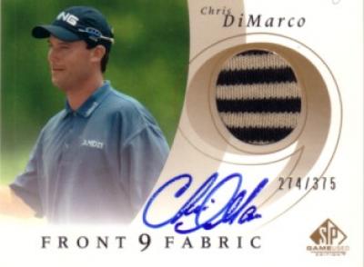 Chris DiMarco certified autograph 2002 SP Game Used golf tournament worn shirt card