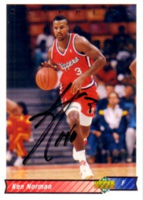 Ken Norman autographed Los Angeles Clippers 1992-93 Upper Deck card