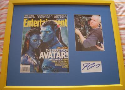 James Cameron autograph framed with Avatar magazine cover & photo