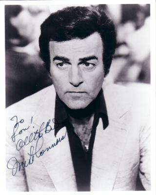 Mike Connors autographed Mannix 8x10 photo (To Lou)