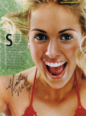 Heather Mitts autographed sexy FHM magazine photo