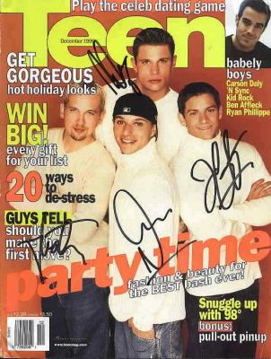 Nick Lachey & 98 Degrees autographed Teen magazine