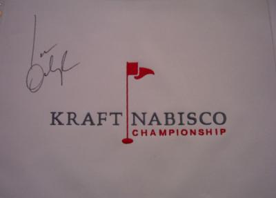 Lorena Ochoa autographed LPGA Kraft Nabisco Championship flag