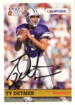 Ty Detmer BYU certified autograph 1992 Courtside card