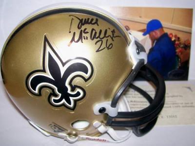 Deuce McAllister autographed New Orleans Saints mini helmet