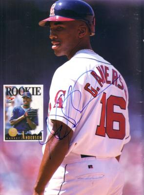 Garret Anderson autographed Angels Beckett magazine back cover photo
