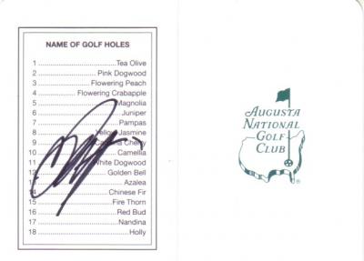 Ryo Ishikawa autographed Augusta National Masters scorecard