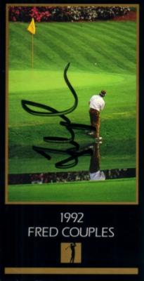 Fred Couples autographed 1992 Masters Champion golf card