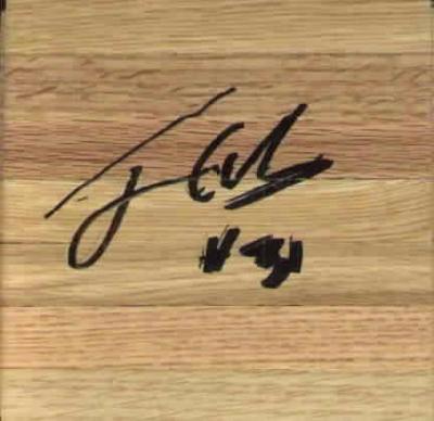Jarron Collins autographed basketball hardwood floor
