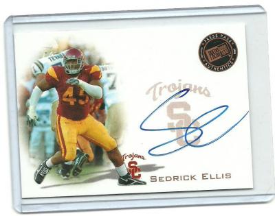 Sedrick Ellis certified autograph USC 2008 Press Pass card