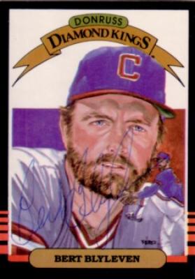 Bert Blyleven autographed Cleveland Indians 1985 Donruss Diamond King card