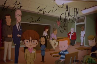 Allen Gregory cast autographed 2011 Comic-Con poster (Jonah Hill French Stewart)