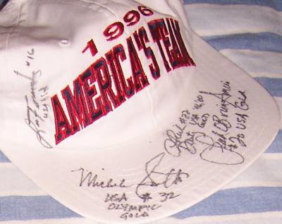 USA Softball stars autographed 1996 U.S. Olympic cap (Lisa Fernandez Michele Smith)