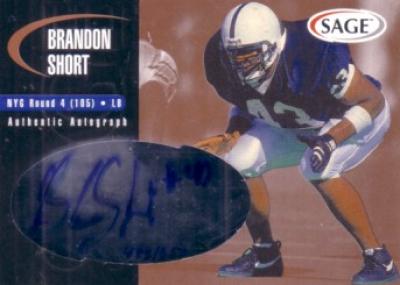 Brandon Short Penn State certified autograph 2000 Sage card