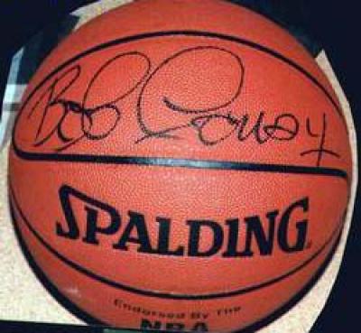 Bob Cousy autographed NBA indoor/outdoor basketball