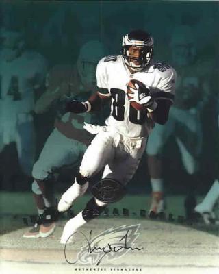 Irving Fryar certified autograph Philadelphia Eagles 1997 Leaf 8x10 photo card