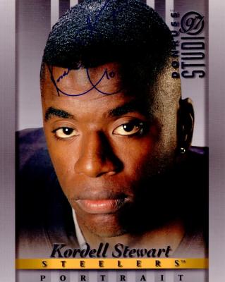 Kordell Stewart autographed Pittsburgh Steelers 1997 Donruss Studio 8x10 photo card