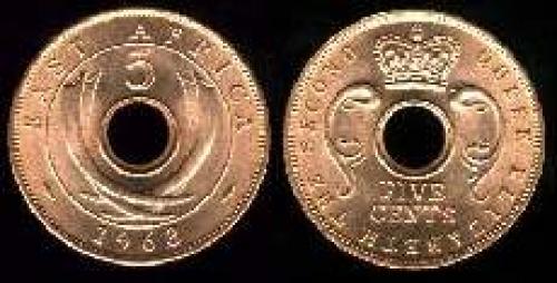 5 cents; Year: 1955-1963; (km 37); Elizabeth II