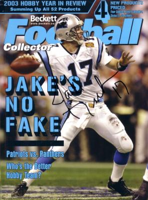 Jake Delhomme autographed Panthers Beckett Football cover