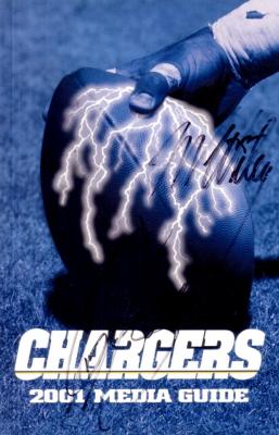 Tim Dwight & Marcellus Wiley autographed San Diego Chargers 2001 media guide