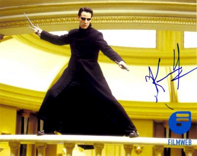 Keanu Reeves autographed 8x10 Matrix Reloaded photo