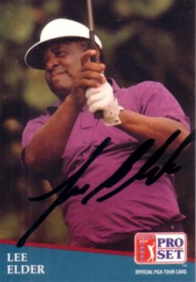 Lee Elder autographed 1991 Pro Set golf card