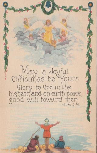 EARLY 1900'S CHRISTMAS POSTCARD ANGELS 