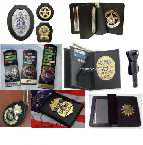 Leather Badge Holder Wallet/ Neck Chain Badge Holder/ Police Badge Holder Wallet