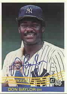 Don Baylor autographed New York Yankees 1984 Donruss card