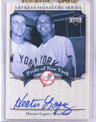Hector Lopez certified autograph New York Yankees 2003 Upper Deck card
