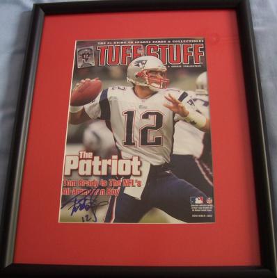 Tom Brady autographed New England Patriots magazine cover matted & framed
