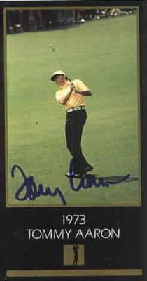 Tommy Aaron autographed 1973 Masters Champion golf card