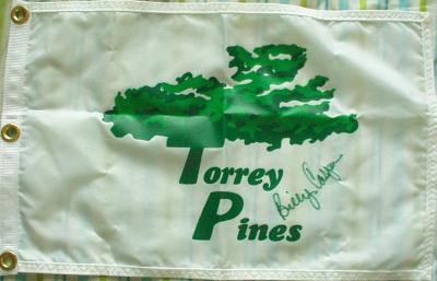 Billy Casper autographed Torrey Pines golf pin flag