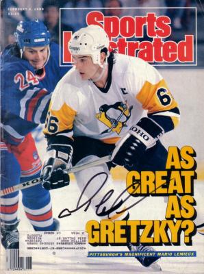 Mario Lemieux autographed Pittsburgh Penguins 1989 Sports Illustrated