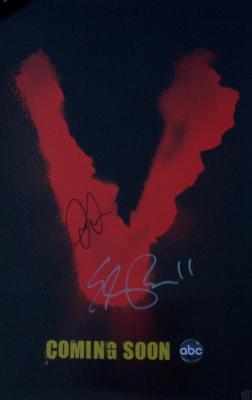 Joel Gretsch & Elizabeth Mitchell autographed V mini poster