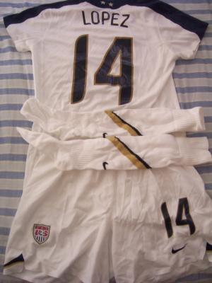 Stephanie (Lopez) Cox US Soccer 2007 Women's World Cup game issued Nike jersey & uniform
