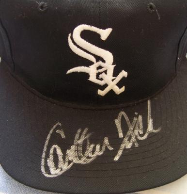 Carlton Fisk autographed Chicago White Sox replica cap