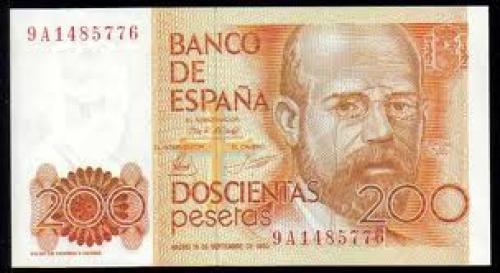 Banknotes, Spain /  200 Pesetas 
