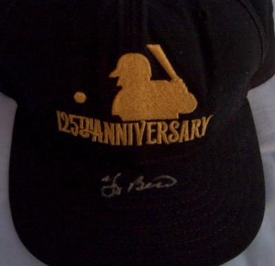 Yogi Berra (Yankees) autographed MLB 125th Anniversary cap
