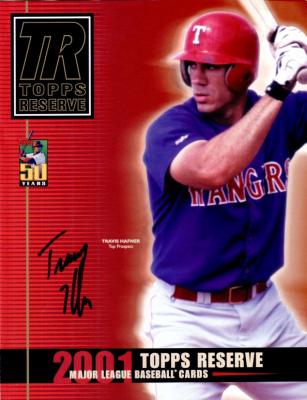 Travis Hafner autographed Texas Rangers 2001 Topps Reserve promo photo