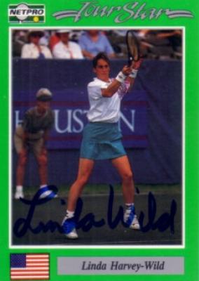Linda Harvey-Wild autographed 1991 Netpro tennis card