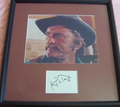 Kirk Douglas autograph matted & framed with vintage 8x10 photo
